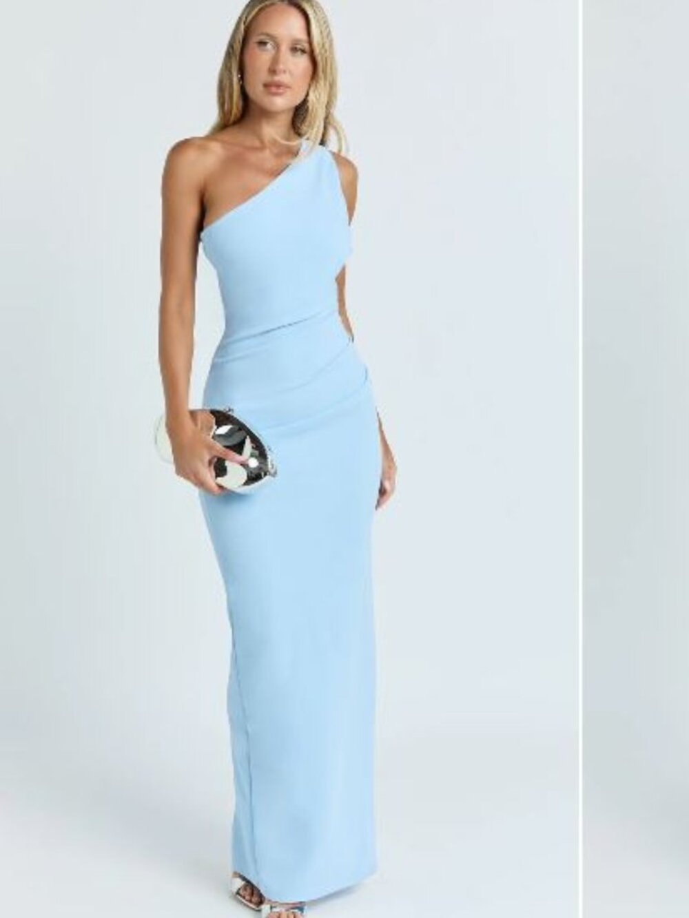 NWT Showpo Criselda One Shoulder Blue Maxi Dress